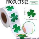 6 x 500Pcs St. Patrick's Day Stickers Green Shamrock Clover Stickers Roll 1.5in Self-Adhesive Waterproof Sticker Decor for Irish Holiday Party Scrapbook Journal Envelopes Decorations