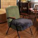 Square Fur Sheepskin Chair Cover Seat Cushion Pad Super Soft Area Rugs for Living Bedroom Sofa 18" x 18" (18" x 18" (Pack of 1), Shearling Dark Gray)