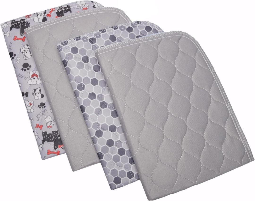 Caldwell's Pet Supply Co. 18x24 Potty Pads, Washable Pee Pads for Dogs, Reusable Pee Pad for Dogs, Puppy Potty Mat, Whelping Rug, Reusable Puppy Mat, Small (Set of 4) (Variety 4 Pack)