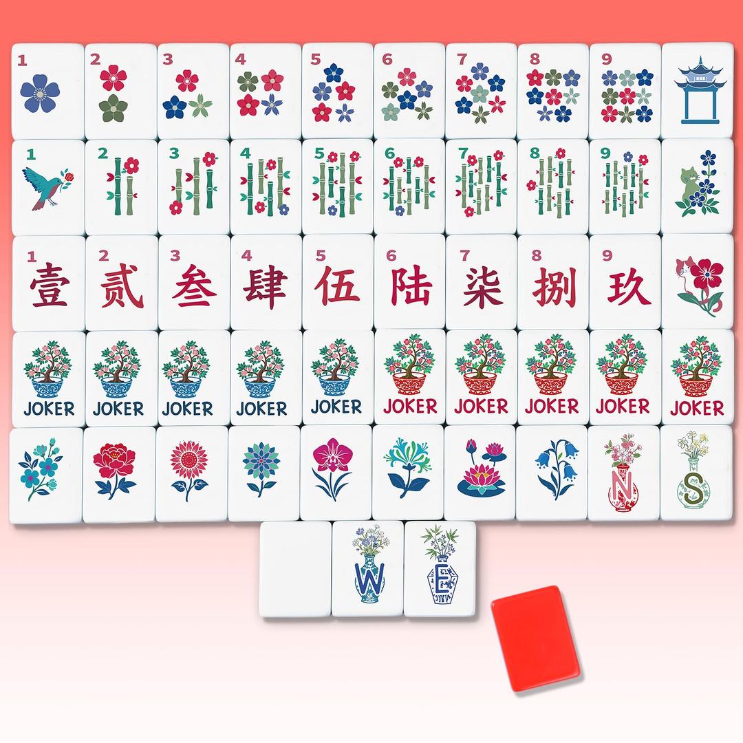 Simgoing 160 Pcs American Mahjong Tiles Melamine, Stylish, Red