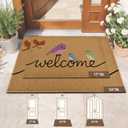 Yinhua Colorful Birds Coir Doormat, Low Pile Welcome Mats with Non-Slip Rubber Backing, Natural Front Door Mat Coconut Fiber Surface, Heavy Duty Door Mats for Entryway Porch 24"x36"