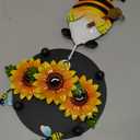 Qmetalart Sunflower Gnome Paper Towel Holder, Gnome Honey Bees Kitchen Bathroom Decor Modern Accessories Metal Farmhouse Large Paper Towel Stand for Countertops Swedish Gnome Lover Gifts (Yellow)