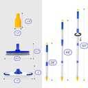 ITTAR Grout & Scrub Brush Combo, Floor Scrubber with Long Handle, Multi-Purpose Stiff Bristles Cleaning Brush Set for Tile, Grout, Deck, Kitchen, Shower Floor (2 Pcs)