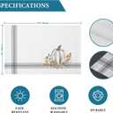 Fall Placemats Thanksgiving White Pumpkin Leaf Branch Tablemats for Dinner Table Gray Stripes Autumn Table Mats for Thanksgiving Day Holiday Cotton Linen Washable Set of 6