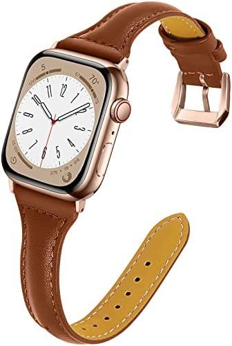OULUCCI Leather Bands Compatible Apple Watch Bands For Women 38mm 40mm 41mm 42mm 44mm 45mm 46mm 49mm, Top Grain Leather Band Replacement Strap for iWatch Ultra SE SE2 Series 11 10 9 8 7 6 5 4 3 2 1