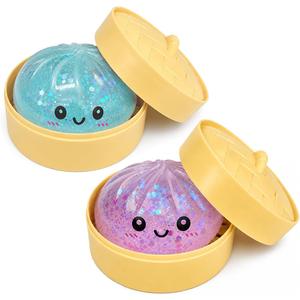 Light Purple and Blue Dumpling Squishies New Mystery Squishies Dumpling with Box Stress Relief Balls Sensory Toys Desk Squeeze Toys Gift(2PCS)