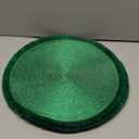 Christmas Carol Woven Spiral Table Placemats 15 Inches Round Set of 4 Non-Slip Dining & Kitchen Table Mats Green