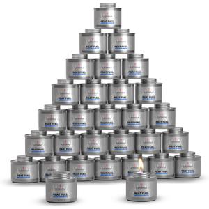 30 Pack - 2+ Hour Chafing Fuel Cans for Food Warmers & Chafing Buffet Trays Odorless, Smokeless, Long Burn Wick, Easy Lighting, Liquid Fuel, Indoor Safe Buffet Fuel