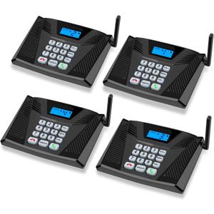 Intercoms Wireless for Home Hands Free, Upgrade Two Way Intercom 5300 Feet Range, Full Duplex Wireless Intercom System for Home Use, Home Communication System with Clear Sound(4 Packs, Black)