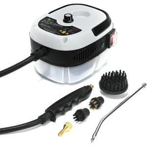 High Temperature Pressurized Steam Cleaner 2500W Handheld High Pressure Steam Cleaning Machine Portable 110V 1000ml Tank for Kitchen Toilet Car (White) 190x150x130mm