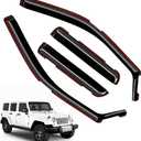 Window Visors Rain Guards FIT 20072018 Wrangler JK Unlimited 4-Door in-Channel Vent Deflectors 4PC Set All-Weather