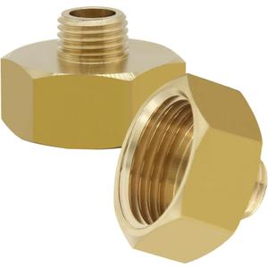 Joywayus 3/4"GHT Female x 1/4"NPT Male Brass Pipe Fittings Hex Nipple Adapter (Pack of 2)
