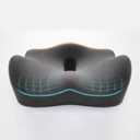 SOOPII Seat Cushion for Office Desk Chair, Memory Foam,Sciatica and Tailbone Pain Relief Cushion, Coccyx Cushion for Wheelchair, Desk Chairs, Cars, Large (Grey)