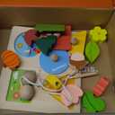 Tiny Land Montessori Toy Set for Babies 18-24 Months Investigator Play Kit- 4-in-1 Wooden Learning Toys with Color Sorting, Lacing Beads, Shape Matching, and Seasons Puzzles