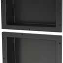 Tile Redi USA RND1614S-14 Niche Double Recessed Shower Shelf, Two Shelves, 28" H X 16" W, Black