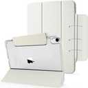 for iPad Air 11 Case 2025/2024(M3/2), iPad Air 5 Case 2022 10.9 Inches, 2020 iPad Air4th Generation 2020 Case with Pencil Holder, Transparent Clear Hard Back Shell (Creamy White)