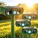 2026 Solar Animal Repellent Ultrasonic Outdoor Cat Deterrent Deer Repellent Devices IP65 Waterproof with Motion Sensor Animal Repeller to Scare Squirrel,Dog,Raccoon,Skunk,Rabbit,Coyote Out of Yard