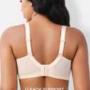 Women's Wireless Minimizer Bras Plus Size Lace Bralettes Nude 42DD | No Underwire, Lightly Padded, Petal Pad, V Neck, Comfort Everyday Wear, Wirefree Supportive Bras for Large Bust, Size 36C-46G