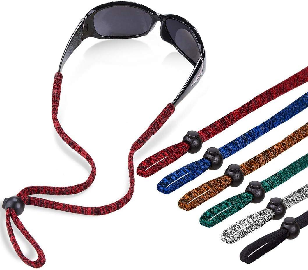 SHINKODA 6-Pack Glasses Strap - Universal Eyeglass Lanyard - Eyewear Retainer Cord for Reading, Safety, Sports & Sunglasses (Black & Space Dye(brown/Gray/Green/Royal/Red))