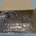 DASITON Makeup Brush Holder Organizer, 3 Slots Acrylic Makeup Brushes Storage Cup, Woven Texture Make Up Brush Holder for Vanity Bathroom Office, Pen Holder for Desk, Cosmetic Display Cases (Clear M)