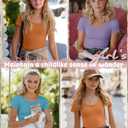 LessonZoo 3 Pack Girls Shirts Scoop Neck Ribbed T Shirts Teens Short Sleeve Slim Fit Summer Tees for Kids Age 5-14(Orange, Turquoise, Mauve,9-10 Years)