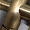 YAGATAP Freestanding Bathtub Faucet Floor Mount Tub Filler Brushed Gold High Flow Shower Faucets with Handheld Shower Mixer Taps Swivel Spout