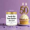 Homsolver 50th Birthday Gifts for Her Him, 9OZ Lavender Scent Birthday Candles with 50+ Hours Burn Time, Unique Handmade 50th Birthday Decorations for Women, Men, Friend, Sister, Wife, Husband