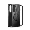 Slim and Thin Carbon Fiber Case for Samsung Galaxy Z Fold 6 Compatible with MagSafe, 600D Aramid Fiber Z Fold6 Cover with Magnetic for Men and Women, Matte Black Gray
