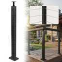 Sidasu 36IN Cable Railing Corner Post, L Shape Deck Cable Railing Post for Cable Railing System, Matte Black Finish,P02