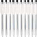 Muji Smooth Gel Ink Ballpoint Pen Knock Type 10-Pieces Set, 0.5 mm Nib Size, Black