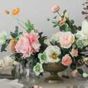 Accent Decor Distressed Gold Metal Compote Bowl | Gold Compote Vase l Lita Metal Vase l Indoor and Outdoor Compote for Any Event