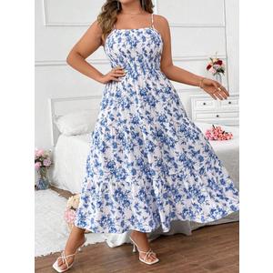 Shein Dress M Blue And White