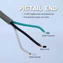 EP 2 Pack 6 Ft Flat Plug Appliance and Power Tool Cord, 14 Gauge 3 Prong 15A Replacement Power Supply Cord Cable, 110V 115V 121V AC Pigtail, Grey