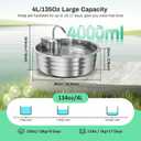 Cat Water Fountain, 4L/135OZ Stainless Steel Pet Fountain with 3 Filters Dog Water Dispenser, Dog Water Bowl Cat Drinking Fountains Watering Supplies with Ultra-Quiet Pump for Pets Indoor