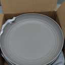 Wrova Large Wheat Straw Plates - 11 Inch Unbreakable Dinner Plates Set of 8 - Dishwasher & Microwave Safe, Reusable - Deep Edge for Kitchen and Camping (Classic) (Classical Series: Black and Grey)