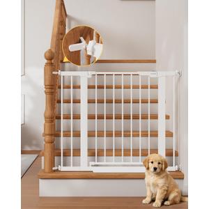 InnoTruth 27-36.6 in Wide Baby Gate for Stairs and Doorways, White
Indoor Metal Dog Gate for Pets, Auto Close 2 Way Swing Walk Through Door, Double Lock & Y-Bolts, Pressure or Hardware Mount