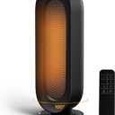 Space Heater for Indoor Use, 1500W Electric Heaters with 100 Oscillation, 1-12H Timer, Remote, Tower Heater Quick 2s PTC Ceramic Heating, Safety Heater for Office, Bedroom, Large Room (Black)