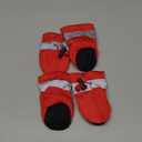 YAODHAOD Dog Shoes for Winter, Dog Boots & Paw Protectors, Fleece Warm Snow Booties for Puppy with Reflective Strip Anti-Slip Rubber Sole for Small Medium Size Dogs, Size 5: 1.9"x1.5" (L*W), Red