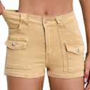 Aotasely Women's Stretchy Jean Shorts Mid Waisted Twill Shorts Stretch Junior Booty Denim Shorts with Pockets Club Night, Size: XS