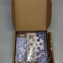 Lineshading 4 Pcs Winter Table Decorations Blue and White Wooden Snowflake Tiered Tray Decor Rustic Snow Block Signs Gift Farmhouse Christmas Centerpiece for Winter Wonderland Party Home Kitchen