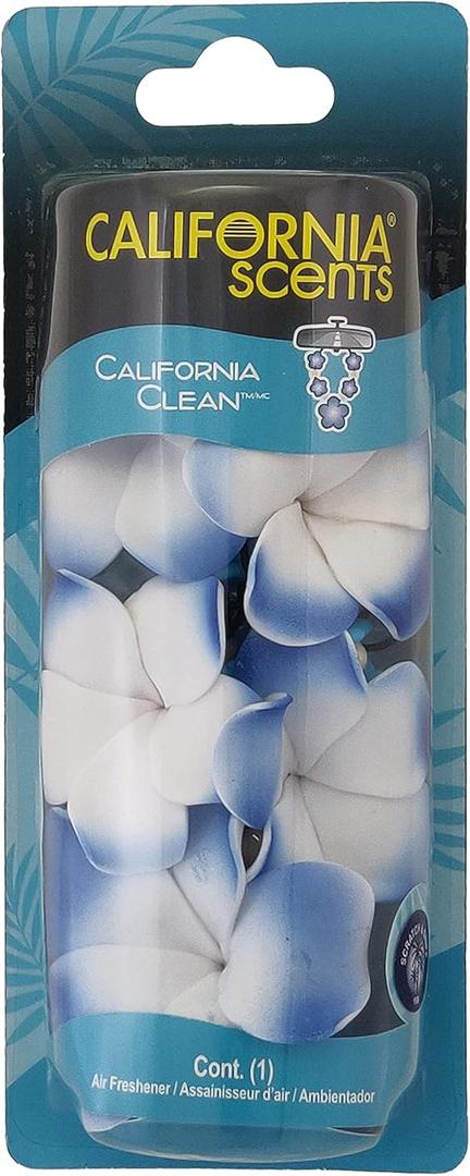 California Scents Scented Necklace, The Perfect Lei for Your Car - Hanging Flower Air Freshener (1 Pack, California Clean)