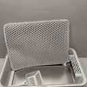 Stainless Steel Cat Litter Box with Lid, XL Metal Litter Box, Extra Large Litterbox for Big Cats, High Sided | Easy Cleaning | Odor-Free Includes Scoop and Mat