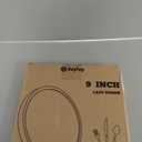 Turntable Vanity Tray 9 Inch for Perfume Candle, Bamboo Kitchen Sink Countertop Organizer for Keep Glass, Sponge and Soap Bathroom Countertop Organizer White (9" x 9" x 1.5")