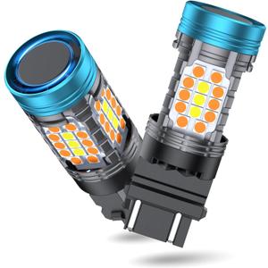 3157 Switchback LED Bulb With Built In Resistor 3757 Super Bright White and Amber Bulbs CANBUS Error Free Anti Hyper Flash 4157 switchback LED Turn Signals 4114 DRL Parking Light-2pcs