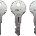 KeyPower (3) K121-K173 Keys for Bauer T-Handle, Camper Toppers, Truck Caps, Camper Shells, RV Storage Cabinet Door Keys (K169)