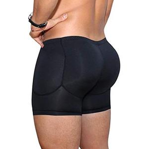 NonEcho Men Padded Underwear Briefs Boxers Men Butt Booster Hip Enhancer 4 Detachable Pads (Black1, XL)