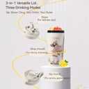 Ceramic Coffee Travel Mug with Lid and Straw, Pure Ceramic Liner not Coated, Insulated Coffee Mug, Leak Proof Tumbler, Cute Coffee Cup for Office Camping-19oz (Girl skater)