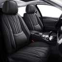 Foneso Car Seat Covers for Truck Chevy Chevrolet Silverado GMC Sierra Leather Protectors for Pickup 2007-2024 1500 2500HD 3500HD Trail Boss Z71 Crew Double Extended Cab (Black (Model A), Full Set)