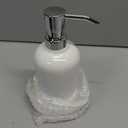 Ceramic White Soap Dispenser with Rust-Proof Plastic Pump Bathroom, 16.9oz Hand Soap Dispenser for Kitchen, Hotel