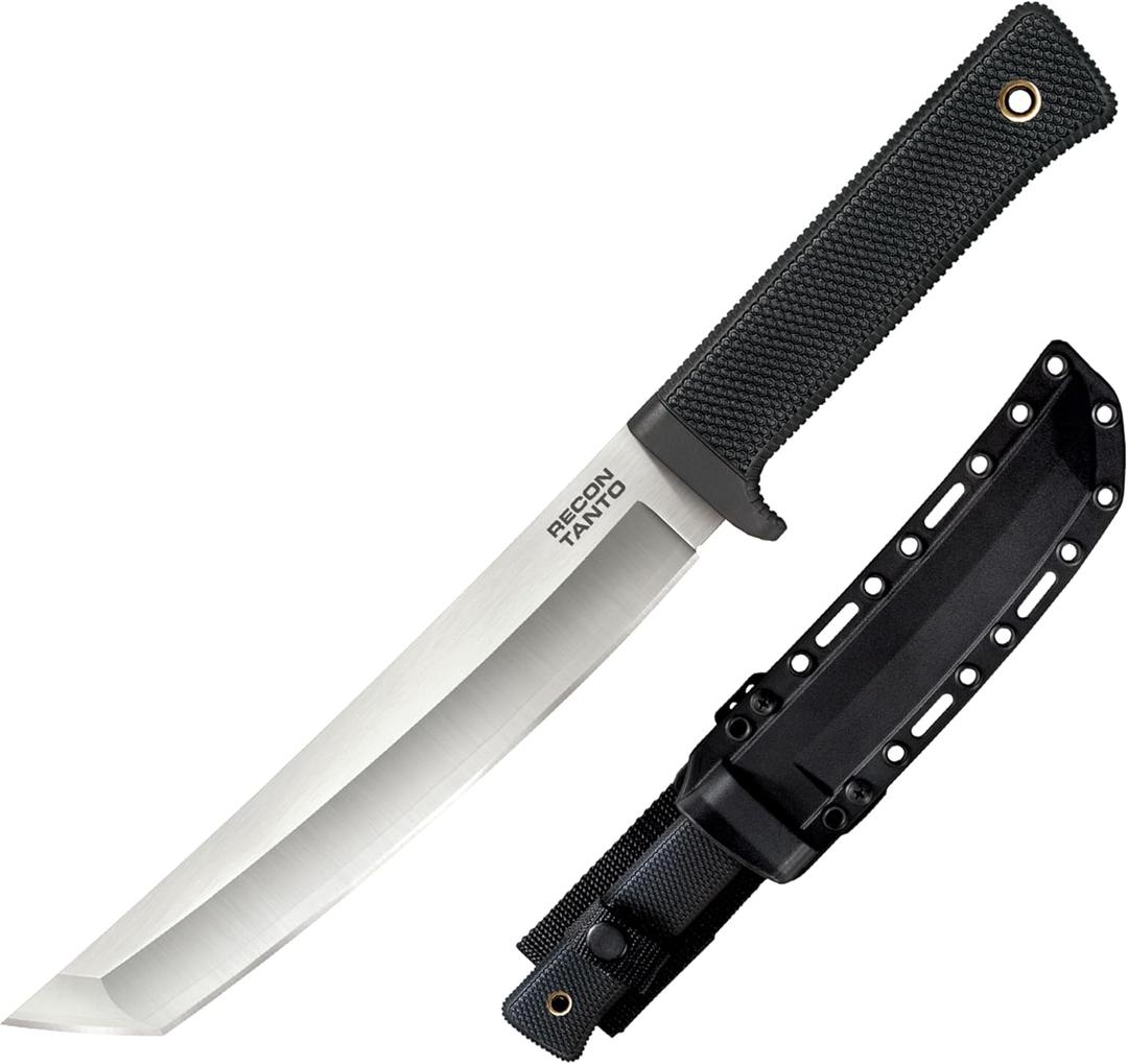 COLD STEEL Recon Tanto 7" VG-10 San Mai Razor-Sharp Blade 4.75" Kray-Ex Handle Military Tactical Fixed Blade Knife w/Secure-Ex Sheath